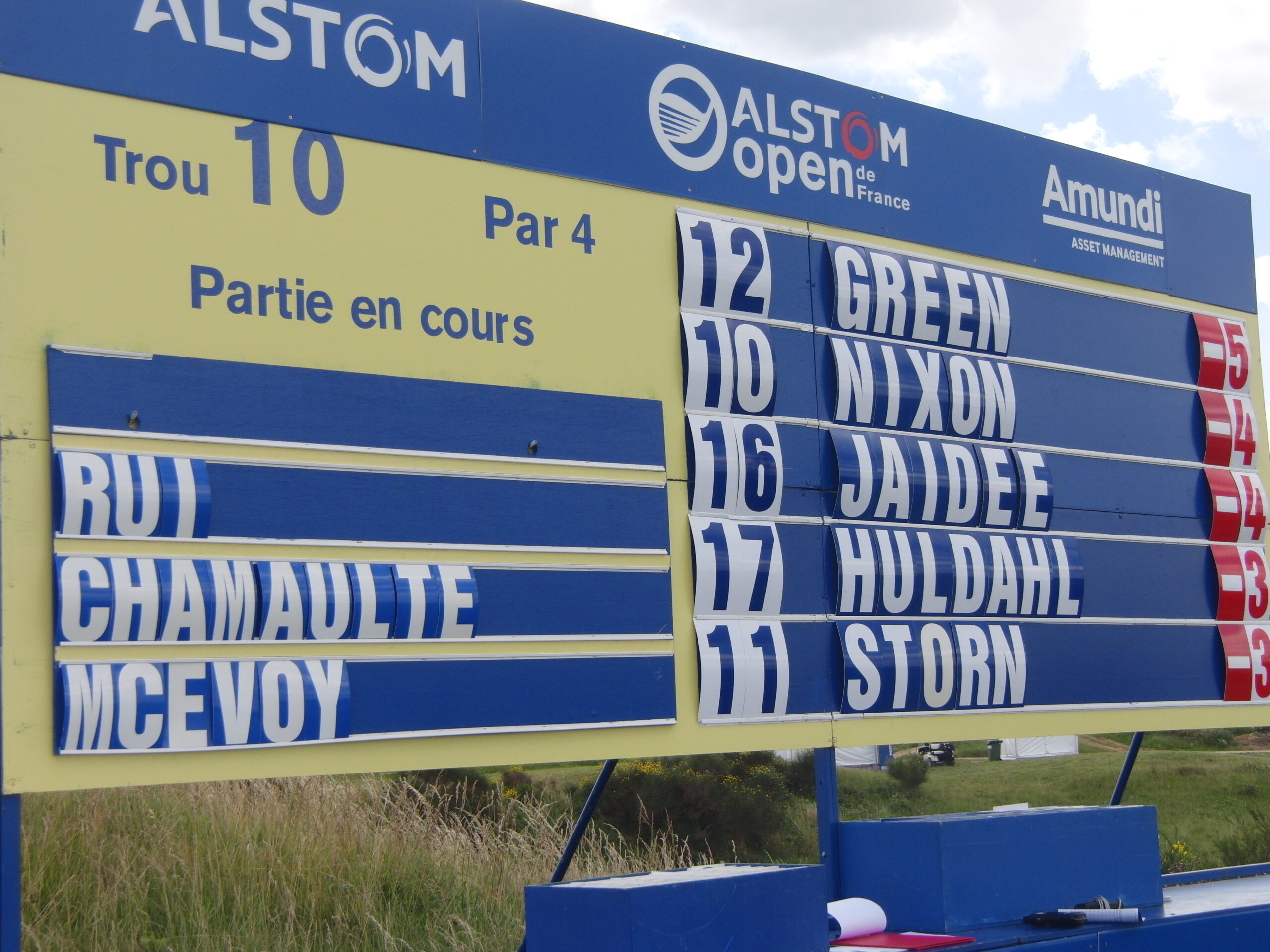 Leaderboard de l'Open de France - Golf National Guyancourt